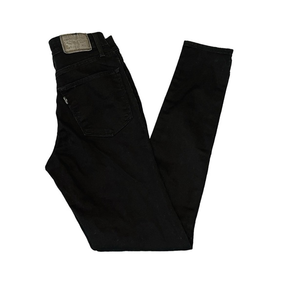 Levi 721 High Rise Ripped Skinny Jean. Black Size 24 #804 - Picture 7 of 10
